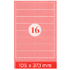 Etiquettes adhésives, 105 x 37.1 mm, 1600 pcs. pour Laser et jet d'encre