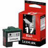 Cartouche d`encre originale Lexmark N° 17 noire, 235 pages pour Lexmark X 1200 Series compatible avec 10NX217E.