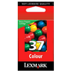 Cartouche d`encre couleur originale Lexmark N° 37, 150 pages pour Lexmark X 4630 compatible avec 18C2140E.