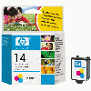 Cartouche d`encre originale (cyan, magenta et jaune) HP N� 14 tricolore, 23 ml. pour HP OfficeJet D145 compatible avec C5010DE.