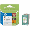 Cartouche d`encre originale HP N° 351XL color, 14 ml., 580 pages pour HP PhotoSmart C 4384 compatible avec CB338EE.