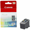 Cartouche d`encre originale Canon CL-51 tricolore, 3 x 7 ml. pour  Canon Pixma IP 1300 compatible avec 0618B001.
