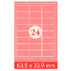 Etiquettes adhésives, 63.5 x 33.9 mm, 2400 pcs. pour Laser et jet d'encre