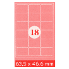 Etiquettes adhésives, 63.5 x 46.6 mm, 1800 pcs. pour Laser et jet d'encre