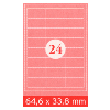 Etiquettes adhésives, 64.6 x 33.8 mm, 2400 pcs. pour Laser et jet d'encre