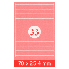 Etiquettes adhésives, 70 x 25.4 mm, 3300 pcs. pour Laser et jet d'encre