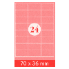 Etiquettes adhésives, 70 x 36 mm, 2400 pcs. pour Laser et jet d'encre