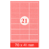 Etiquettes adhésives, 70 x 41 mm, 2100 pcs. pour Laser et jet d'encre