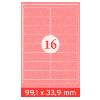 Etiquettes adhésives, 99.1 x 33.9 mm, 1600 pcs. pour Laser et jet d'encre
