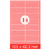 Etiquettes adhésives, 105 x 42.3 mm, 1400 pcs. pour Laser et jet d'encre