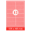 Etiquettes adhésives, 105 x 48 mm, 1200 pcs. pour Laser et jet d'encre