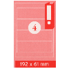 Etiquettes adhésives, 192 x 61 mm, 400 pcs. Pour dossier d archive pour Laser et jet d'encre
