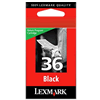 Cartouche d`encre noire originale Lexmark N° 36, 175 pages pour Lexmark Z 2400 compatible avec 18C2130E.